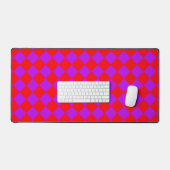 Red Lila Schachbrett Diamond Pattern Schreibtischunterlage (Tastatur & Maus)