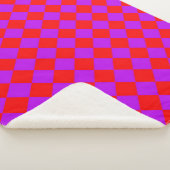 Red Lila Schachbrett Diamond Pattern Sherpadecke (3/4)