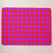 Red Lila Schachbrett Diamond Pattern Sherpadecke (Vorderseite (Horizontal))