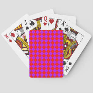 Red Lila Schachbrett Diamond Pattern Spielkarten