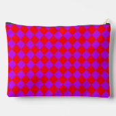 Red Lila Schachbrett Diamond Pattern Zubehörtasche (Rückseite)
