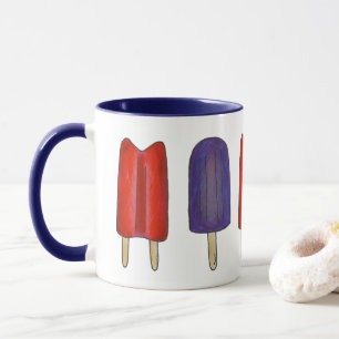 Red Lila Twin Pop Popsicle Ice Lolly Summer Tasse