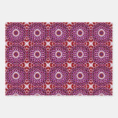 Red Lila White Mandala Geschenkpapier Set (Vorderseite)