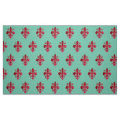 RED LILIE IN GREEN Floral Pattern Stoff (Fat Quarter (45,7 x 55,9 cm))