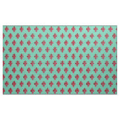 RED LILIE IN GREEN Floral Pattern Stoff (Yard (91,4 cm))