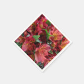 Red Lilies Paper Napkin Serviette (Ecke)
