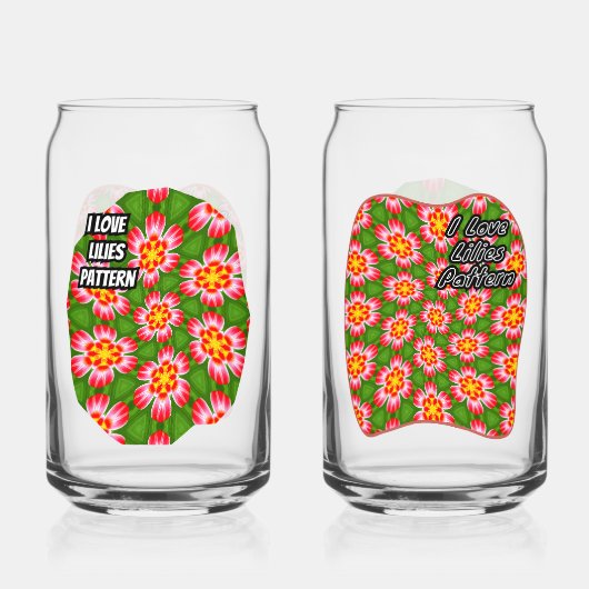 Red Lilies Pattern Dosenglas (Vorderseite)