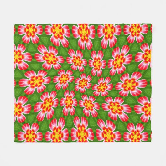 Red Lilies Pattern Fleecedecke (Vorderseite (Horizontal))