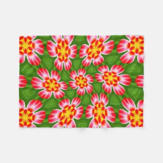 Red Lilies Pattern Fleecedecke (Vorderseite (Horizontal))