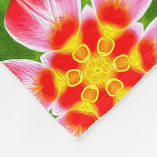 Red Lilies Pattern Fleecedecke (Ecke)