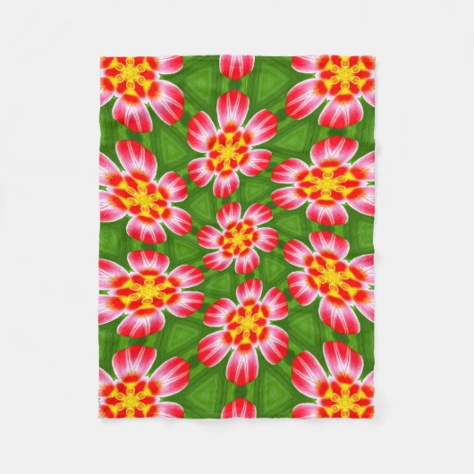 Red Lilies Pattern Fleecedecke (Vorderseite)