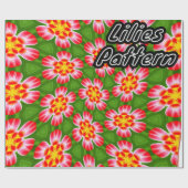 Red Lilies Pattern Geschenkpapier (Flach)