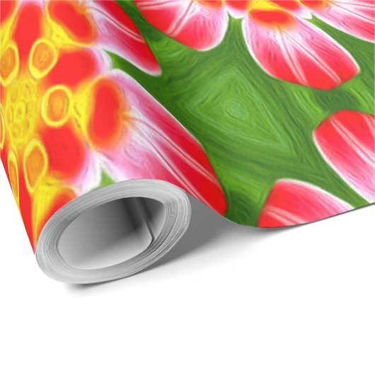 Red Lilies Pattern Geschenkpapier (Rolleneckpunkt)