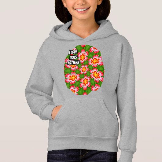 Red Lilies Pattern Hoodie (Vorderseite)