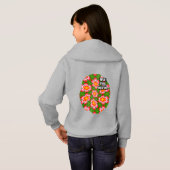 Red Lilies Pattern Hoodie (Schwarz voll)
