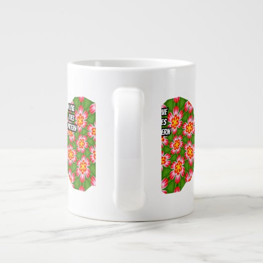 Red Lilies Pattern Jumbo-Tasse (Rückseite)