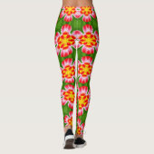 Red Lilies Pattern Leggings (Rückseite)