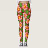 Red Lilies Pattern Leggings (Vorderseite)