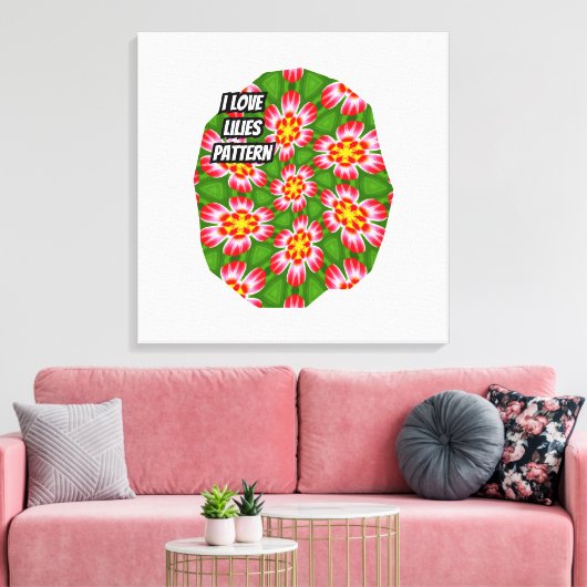 Red Lilies Pattern Leinwanddruck (Insitu (Wohnzimmer))