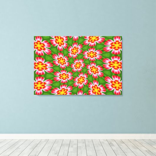 Red Lilies Pattern Leinwanddruck (Insitu (Holzboden))