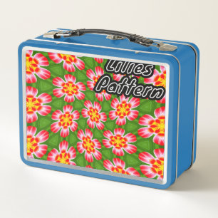 Red Lilies Pattern Metall Brotdose
