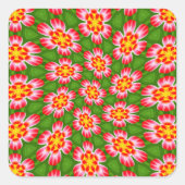 Red Lilies Pattern Quadratischer Aufkleber (Vorderseite)