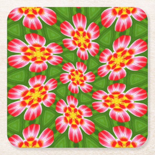 Red Lilies Pattern Rechteckiger Pappuntersetzer (Vorderseite)