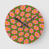 Red Lilies Pattern Runde Wanduhr (Vorderseite)
