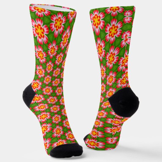 Red Lilies Pattern Socken (Gewinkelt)