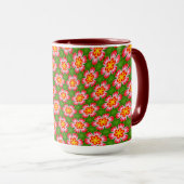 Red Lilies Pattern Tasse (VorderseiteRechts)