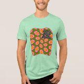 Red Lilies Pattern Tri-Blend Shirt (Vorderseite)