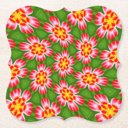Red Lilies Pattern Untersetzer (Vorderseite)