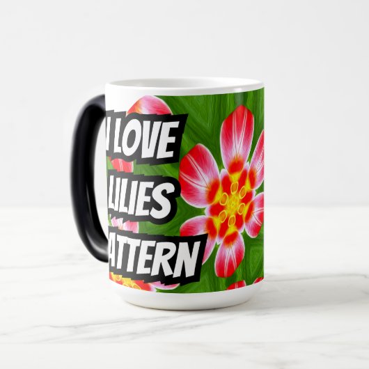 Red Lilies Pattern Verwandlungstasse (Vorderseite Links)