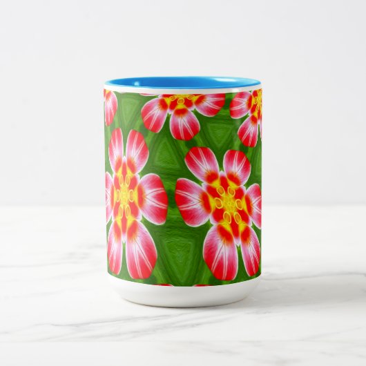 Red Lilies Pattern Zweifarbige Tasse (Mittel)