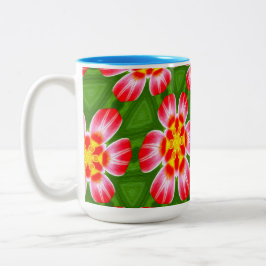 Red Lilies Pattern Zweifarbige Tasse