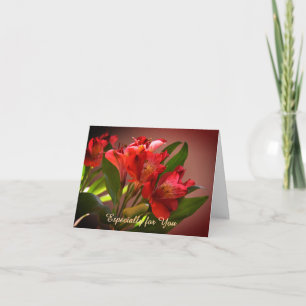 Red Lilies Personalizable Geburtstagskarte Karte