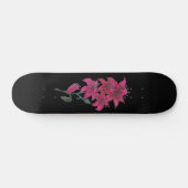 Red Lilies Watercolor Skateboard (Horizontal)