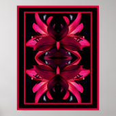 Red Lily Blume Mirror Abstrakt Poster (Vorne)