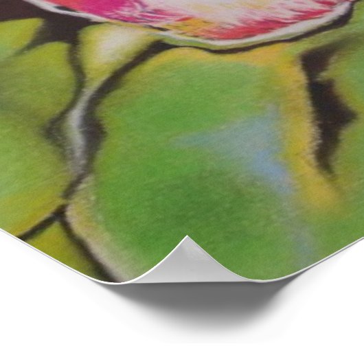 Red Lily Blume Originalkunstwerk Poster (Ecke)