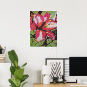 Red Lily Blume Originalkunstwerk Poster (Heimbüro)