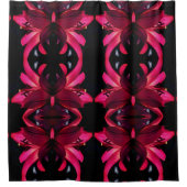 Red Lily Floral Abstrakt Art Muster Duschvorhang (Vorderseite)