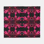 Red Lily Floral Abstrakt Art Muster Fleecedecke (Vorderseite (Horizontal))