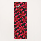 Red Lily Floral Abstraktes Muster Personalisiert Yogamatte (Vorderseite)