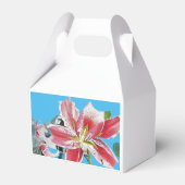 Red Lily Floral Tee Party Cake Gefallen Schachtel Geschenkschachtel (Rückseite)