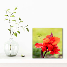Red Lily Individuelle Name Fliese