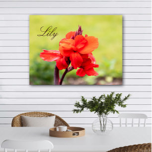 Red Lily Individuelle Name Poster
