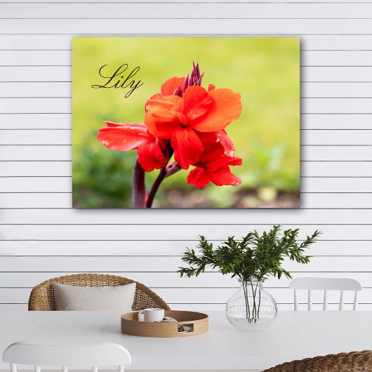 Red Lily Individuelle Name Poster
