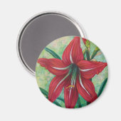 Red Lily Magnet (Vorderseite/Rückseite)