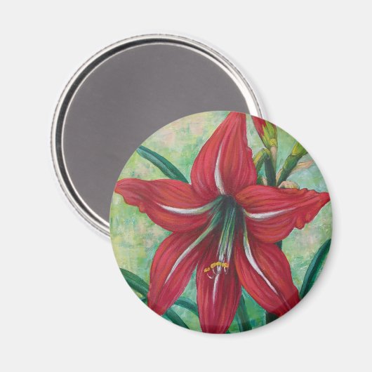Red Lily Magnet (Vorderseite/Rückseite)