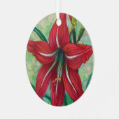 Red Lily Ornament Aus Metall (Vorderseite links)